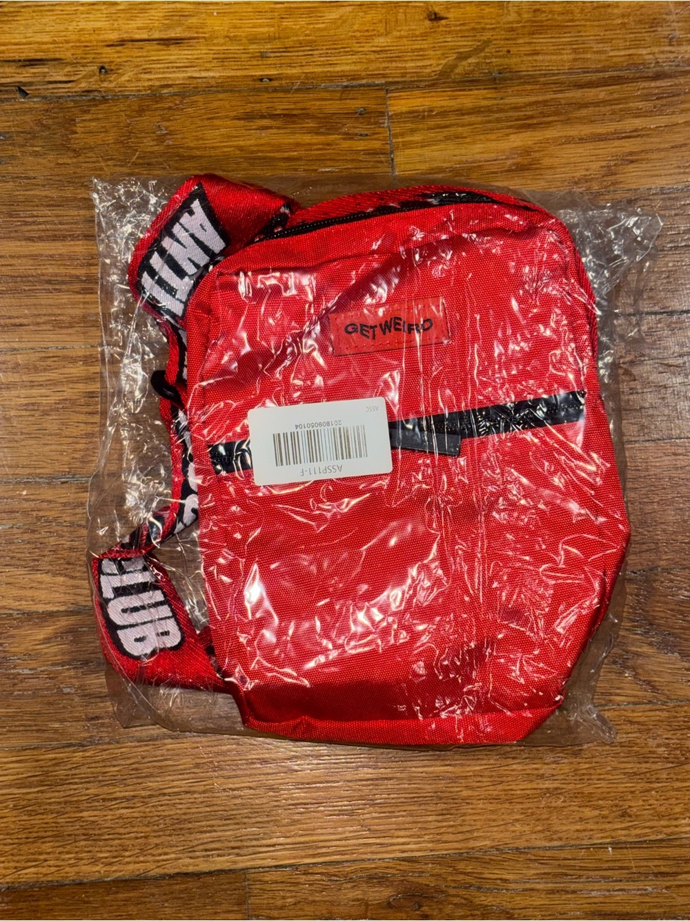 New antisocial Get Weird Red Crossbody Bag for Men